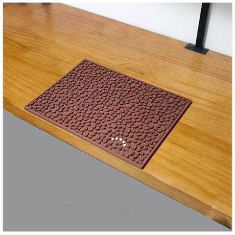 Tappetino In Silicone Resistente Al Calore Per Chicchi Di Caffè - Tappetino Scolapiatti Antiscivolo Per Bancone Bar Brown - Foto 2