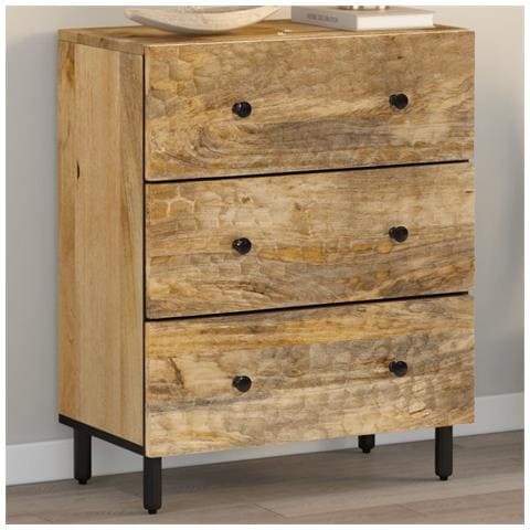 Credenza 60x33x75 cm in Legno Massello di Mango - Foto 2