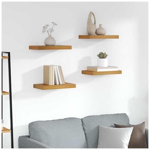 Scaffale da parete 4 pcs Marrone 40 x 23,5 x 4 cm - Foto 2