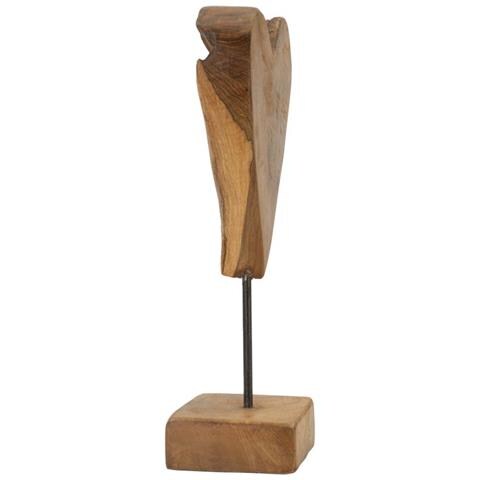 Scultura Cuore Pieno In Teak Riciclato Pezzo Unico - Foto 2