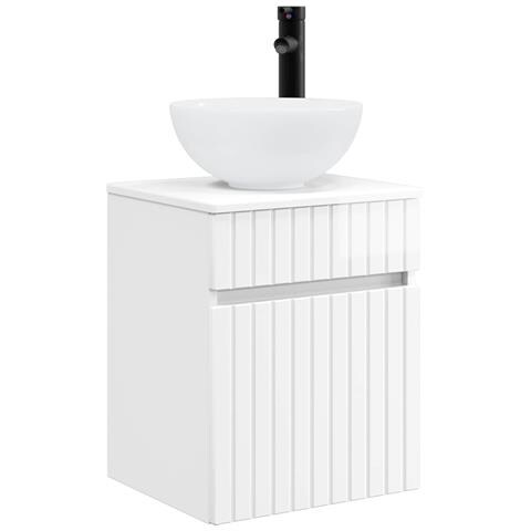 Mobile lavabo da parete Bianco Lucido 39 x 41 x 64,5 cm - Foto 1