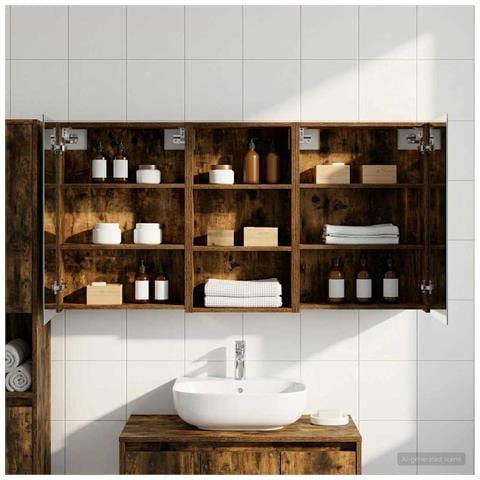 Set di Armadi da Bagno con lo scaffale 3 pcs 140 x 14,5 x 70 cm - Foto 2