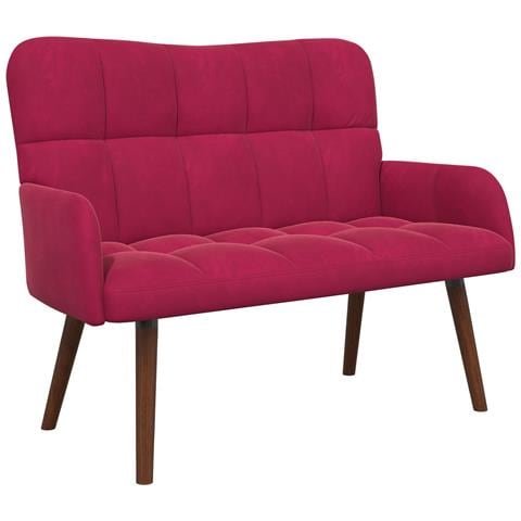 Sofa a Due Posti Rosso vino 115 x 61 x 87 cm Velluto - Foto 1