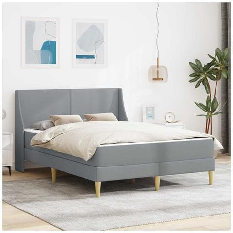 Struttura letto con materasso Grigio chiaro 140 x 200 cm - Foto 2
