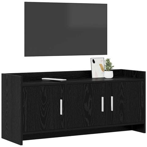 Mobile TV 102 x 33 x 47 cm Rovere Nero Legno ingegnerizzato - Foto 2