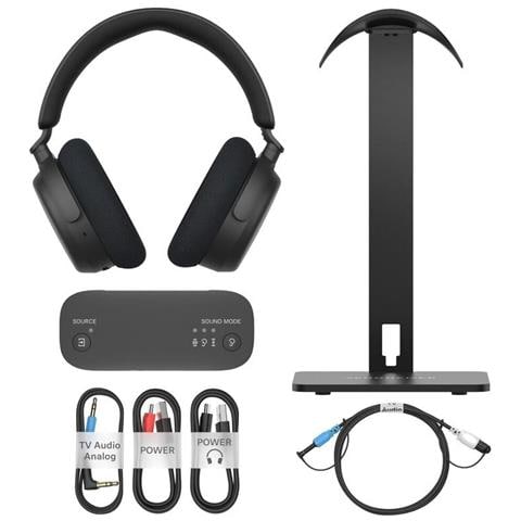 RS275 Black Cuffie Wireless Bluetooth AuraCast Trasmettitore HDMI Ottico Analogico Suono 3D Supporto - Foto 4