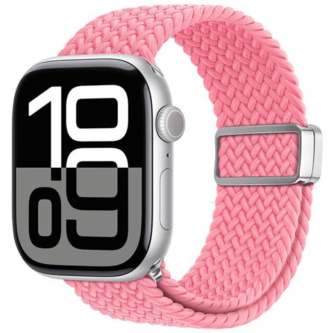 Cinturino Orologio per Apple Watch Series 11 10 42mm - Nylon, Rosa - Foto 2