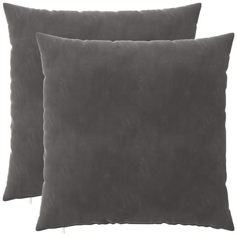 Cuscino con cuscino HEERLEN 2 pz Grigio Scuro Velluto - Foto 1