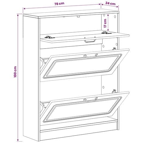 Mobile per scarpe UTRECHT 78 x 24 x 100 cm Legno ingegnerizzato - Foto 9