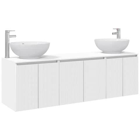Set di Armadi da Bagno 3 pz Bianco 49,5 x 44,5 x 65 cm - Foto 1