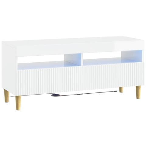 Mobile TV LED Bianco Lucido Legno ingegnerizzato - Foto 1