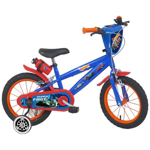 Hot Wheels 14'', Bicicletta Per Bambini, Adatta A Bambini Tra I 3 E I 5 Anni, Per Altezza Tra 85 E 105 Cm, Con Scudetto Frontale E Stabilizzatori Laterali - Foto 1