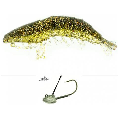 Shrimp + Wt Jig Head 4 G Col. Marron Glace - Foto 1