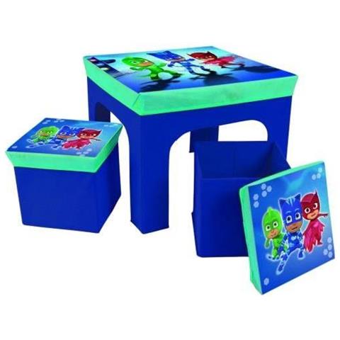 Pyjamsques Tavolo Con 2 sgabelli Pieghevole Per Bambini, Mdf / in Tessuto Non Tessuto, 52 x 52 x 15 cm - Foto 1