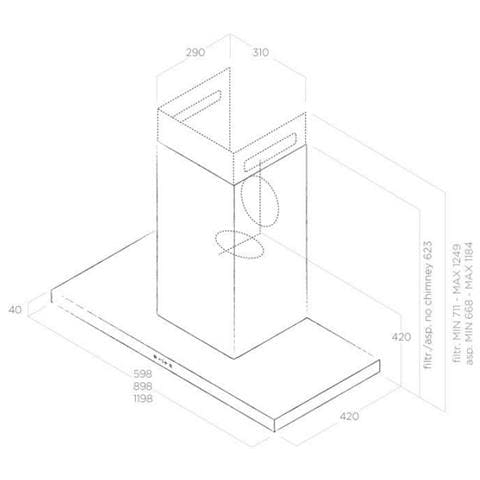 Cappa THIN IX / A / 60 a Parete da 60 cm Aspirante Colore Acciaio Inox - Foto 4