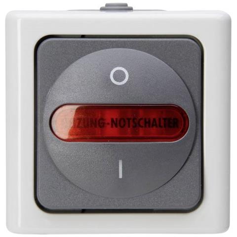 1 Pezzo Completo Interruttore Di Emergenza Blueelectric Grigio - Foto 1