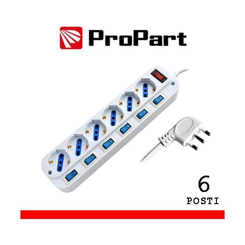 Multipresa 6pos Bipasso / schuko Spina16a +interr. Multipli - Foto 1