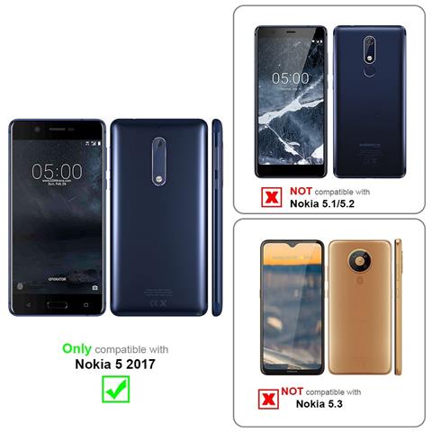Custodia Compatibile Con Nokia 5 2017 In Grigio Nero - Coperchio Protettiva Con Chiusura Magnetica, Funzione Stand E Tasca Per Le Carte - Foto 9
