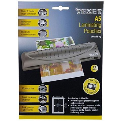 A5 Laminazione Sacchetti 150 Micron (2 75) Confezione Da 25 Sacchetto Di Laminazione - Foto 1