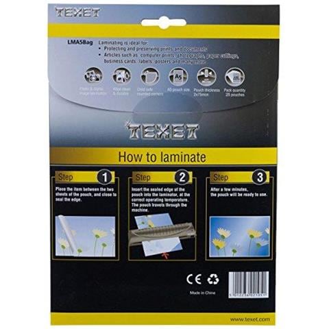 A5 Laminazione Sacchetti 150 Micron (2 75) Confezione Da 25 Sacchetto Di Laminazione - Foto 3