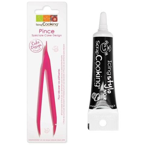 Pinza Da Cucina Per Decorazioni + Penna Per Glassa Nera - Foto 1