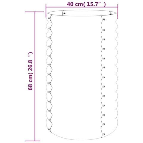 Vaso da Giardino Acciaio Verniciato a Polvere 40x40x68cm Grigio - Foto 2