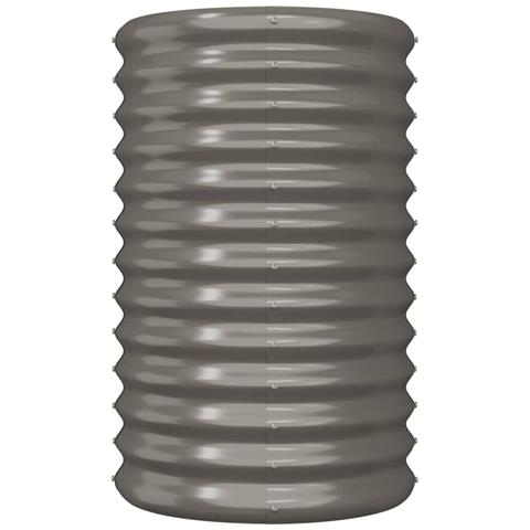 Vaso da Giardino Acciaio Verniciato a Polvere 40x40x68cm Grigio - Foto 3