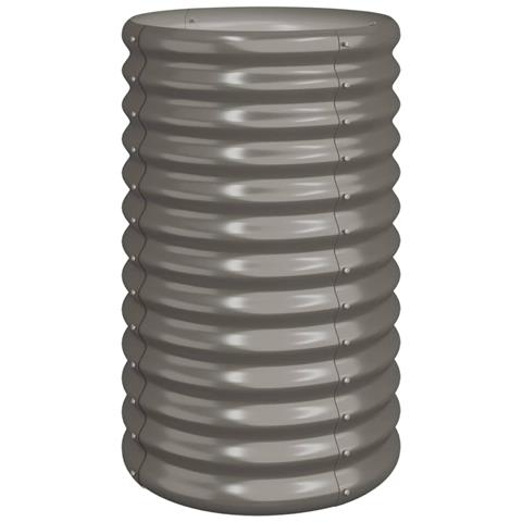 Vaso da Giardino Acciaio Verniciato a Polvere 40x40x68cm Grigio - Foto 1