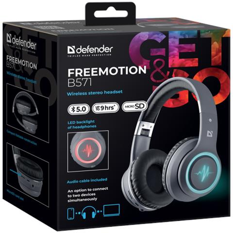 Freemotion B571 Led Auricolare Con Cavo E Senza Cavo A Padiglione Chiamate /musica /sport /tutti I Giorni Bluetooth Grigio - Foto 2