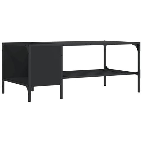Tavolino Salotto Con Ripiano Nero 100x51x40cm Legno Multistrato - Foto 2