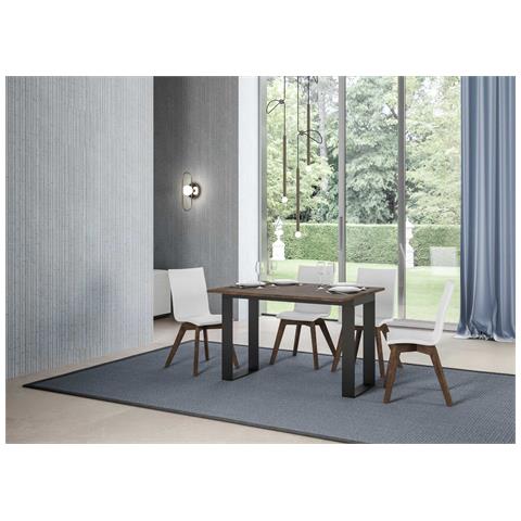 Tavolo Apribile 120/200x45/90 Cm Tecno Double Telaio Antracite - Noce - Foto 2