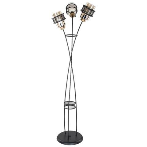 Lampada Da Terra Grande Mdl3812 In Ferro Intrecciato 3 Luci In Vetro - Foto 1