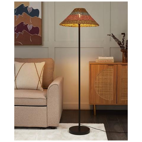 Lampada Da Pavimento Kyoga Corda Di Carta Beige - Foto 1