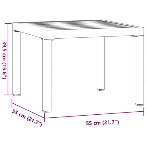 Tavolino Giardino Nero 55x55x39,5cm Acciaio Verniciato Polvere - Foto 2