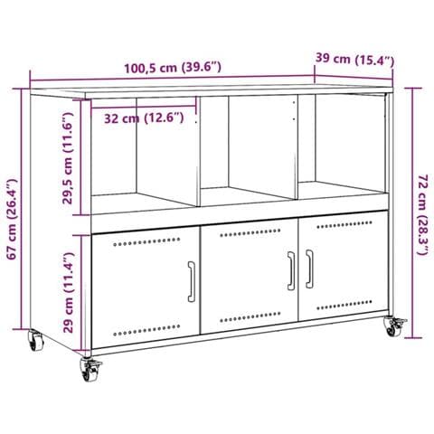 Credenza Nera 100,5x39x72 cm in Acciaio - Foto 2