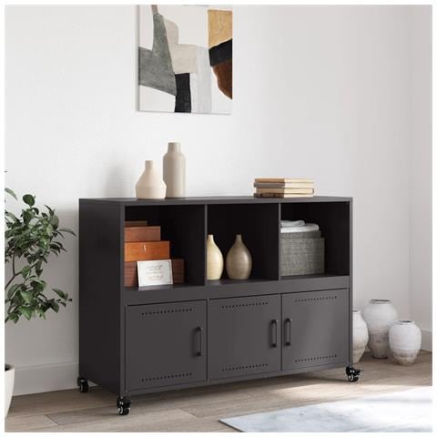 Credenza Nera 100,5x39x72 cm in Acciaio - Foto 10