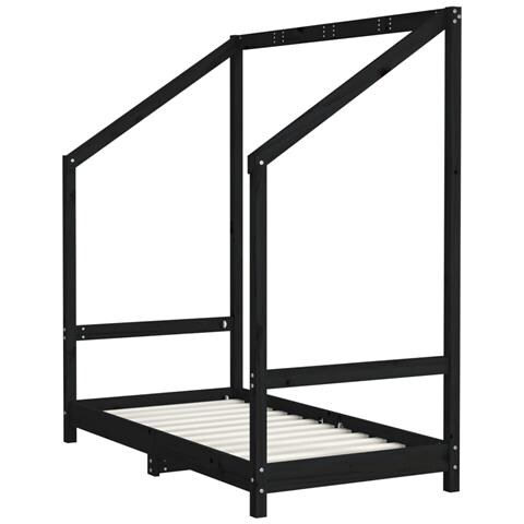 Giroletto Per Bambini Nero 70x140 Cm In Legno Massello Di Pino - Foto 3