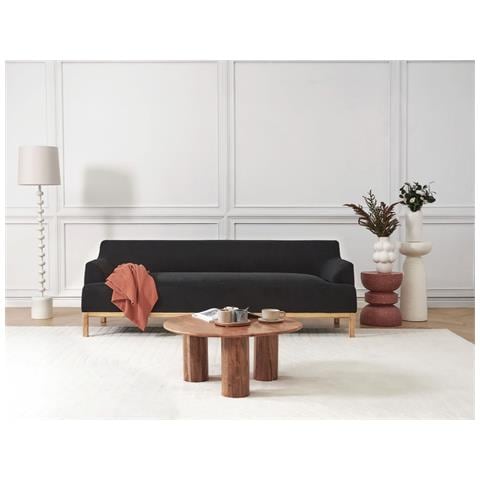 Divano 3 Posti Sosjo Tessuto Nero - Foto 1