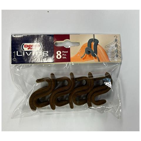 Set 8 Ganci Per Grucce Marroni 2,5x4x3,5cm - Foto 1