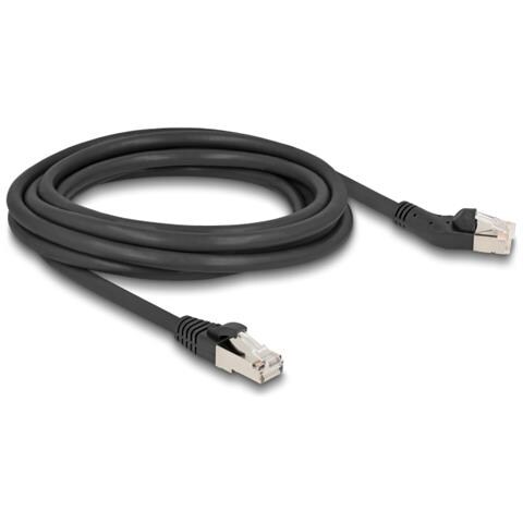 Cavo di rete RJ45 Cat. 6A S /FTP maschio da 45° angolato a sinistra per maschio diritto 3 m nero - Foto 1