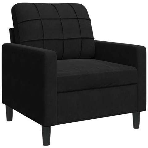 Poltrona Nero 60 Cm Velluto - Foto 2