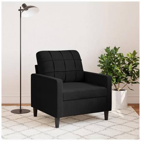 Poltrona Nero 60 Cm Velluto - Foto 3