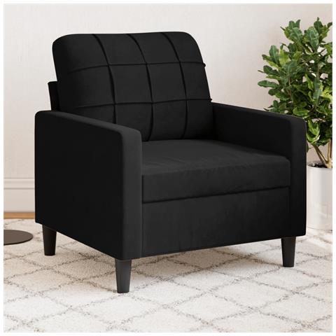 Poltrona Nero 60 Cm Velluto - Foto 1