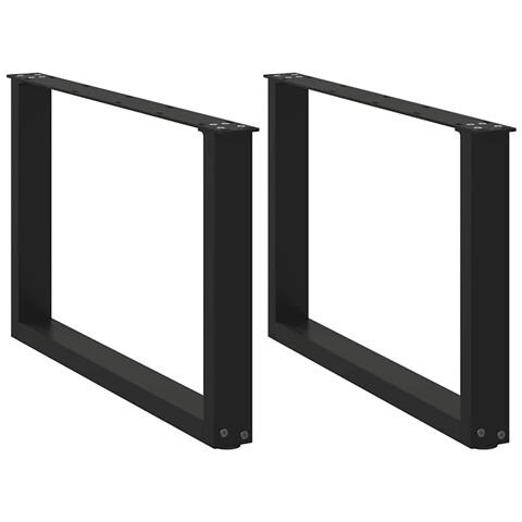 Gambe Tavolino Caffè A U 2 Pz Nero 60x(42-43)cm Acciaio - Foto 1