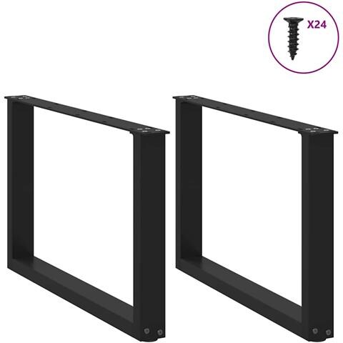 Gambe Tavolino Caffè A U 2 Pz Nero 60x(42-43)cm Acciaio - Foto 3