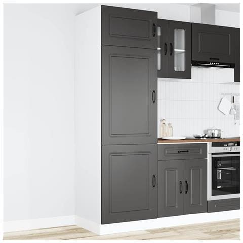 Armadio Da Cucina Kalmar Nero In Legno Multistrato - Foto 1