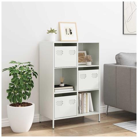 Credenza Bianca 68x39x103,5 Cm In Acciaio - Foto 3