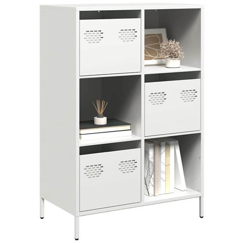 Credenza Bianca 68x39x103,5 Cm In Acciaio - Foto 1