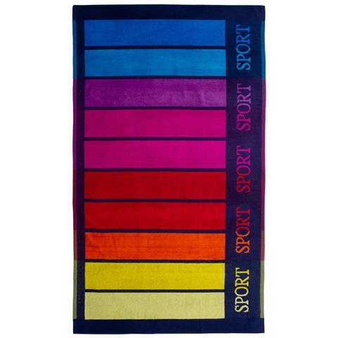 Telo Mare Jacquard Spugna Asciugamano Spiaggia Disegno Multicolor Sport Telo Mare Multicolor - Foto 1