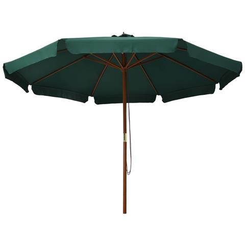 Ombrellone Da Esterni Con Palo In Legno 330 Cm Verde - Foto 1